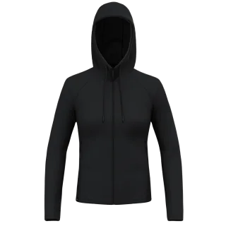 SALEWA - Fanes Merino Kapuzenjacke Damen - Schwarz (Gr.40)