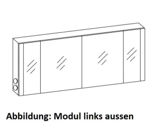 Artiqua LED-Spiegelschrank, Castello Eiche quer NB, 071-SET-2-17-ZA-426 071-SET-2-17-ZA-426