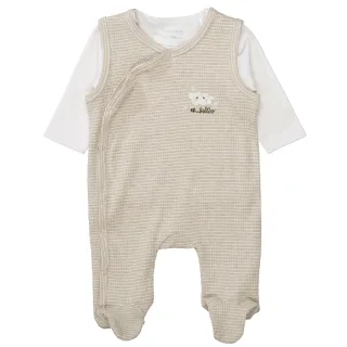 STACCATO - Strampler+Shirt taupe mel.str. - Gr. - 62