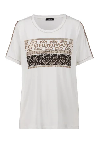 tuzzi - Shirt GOLDEN OASIS mit Kontraststreifen café au lait/ecru/schwarz - Gr. - 44