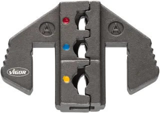 VIGOR Crimp-Einsatz A: für isolierte Kabelschuhe von 0,5  6,0 mm2 (rot, blau, gelb), V2499-A rot/gelb/blau