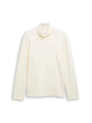 Tom Tailor - Basic Rollkragenshirt gardenia white - Gr. - XL