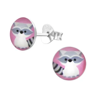 Waschb?r Ohrringe aus 925 Silber