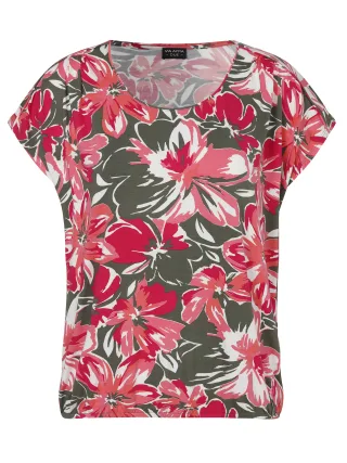 VIA APPIA DUE - T-Shirt Rundhals 1/2 Arm Druck khaki multicolor - Gr. - 48
