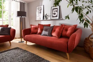 Home affaire 3-Sitzer "Baggio modern und romantisches Design, bequem" Zierkissen inklusive