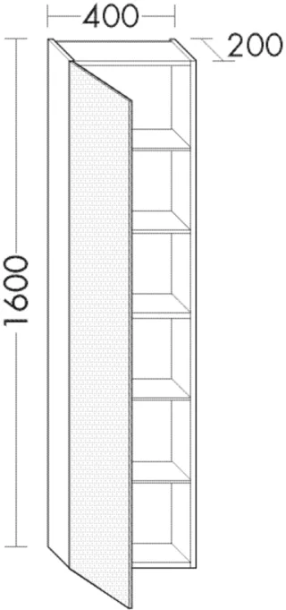 Burgbad Hochschrank Crono HGL 1600x400x200 Dunkelgrau Hochglanz, HSAH040RF1803 HSAH040RF1803