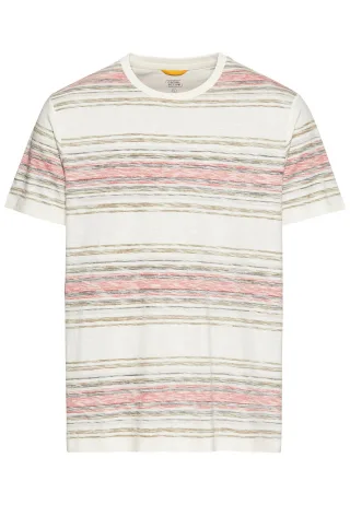 camel active - T-Shirt mit Streifenmuster aus Baumwolle sunfaded red - Gr. - XL