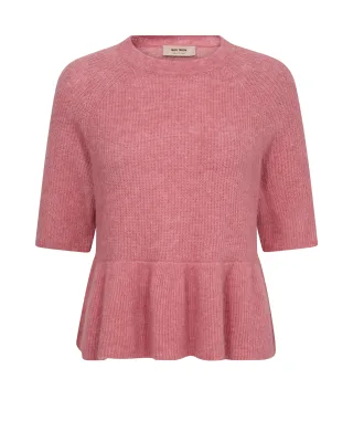 MOS MOSH - MMThora SS O-Neck Frill Knit dusty rose - Gr. - L