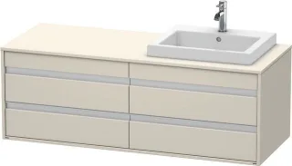 Duravit Ketho Konsolenwaschtischunterbau wandhängend Taupe Matt 1400x550x496 mm - KT6757R9191 KT6757R9191