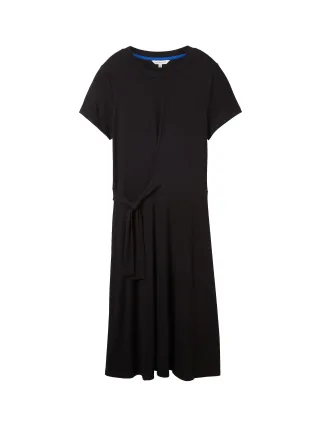 Tom Tailor - Jerseykleid mit Knotendetail deep black - Gr. - 36