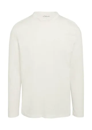 s.Oliver Red Label - Longsleeve aus Jersey mit Logo-Detail weiß - Gr. - XXL
