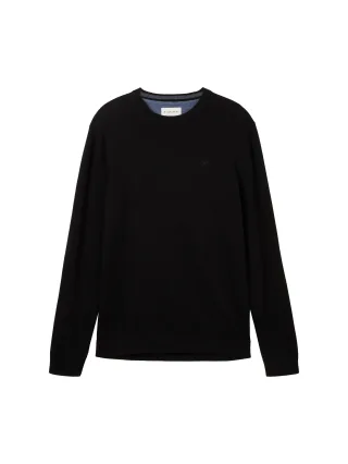 Tom Tailor - Strickpullover aus Baumwolle black - Gr. - M