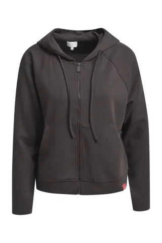 Milano Italy - sweatjacket hood kangaroo pocket raglan sleeve mocca - Gr. - XL