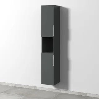 Sanipa 3way Hochschrank mit 2 Türen und 1 offenem Fach, Anthrazit-Matt UM11222