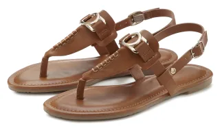 Vivance Zehentrenner Sandale, Pantolette mit Schmuckelement VEGAN