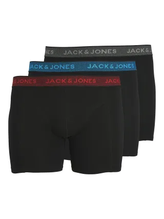 JACK&JONES - JACWAISTBAND TRUNKS 3 PACK NOOS PLS asphalt