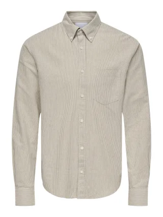 only & sons - Hemd - Onsgaton beige/grau - Gr. - S