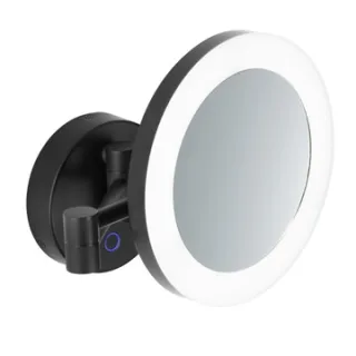 Avenarius Kosmetikspiegel Wand Direkt;rund,LED,5-fach,2-armig,Serie Kosm.black, 9505131040 9505131040