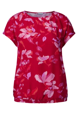 Street One - Gemustertes Shirt rot - Gr. - 34