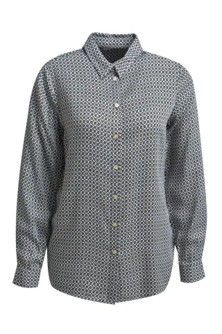 Milano Italy - shirt blouse 1/1 sleeve mocca print - Gr. - 34