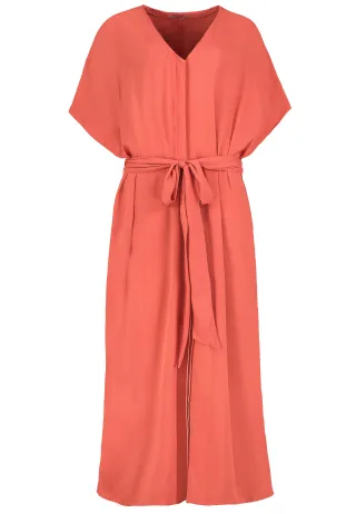 Authentic Style - DOB kurzarm Kleid sunset orange - Gr. - S