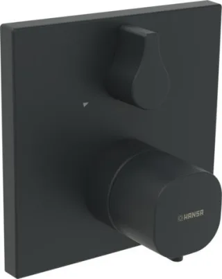 Hansa Wannenarmatur Unterputz HANSALIVING 8114 Ros. eckig Matt-Schwarz 8114956233