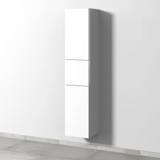 Sanipa 3way Hochschrank mit 2 Türen und 1 Auszug, Weiß-Soft BR10243