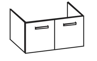 Artiqua 413 Waschtischunterschrank für Preciosa 124200, 124220, 124230, 124240 Anthrazit Hochglanz,  413-WU2T-K43-7015-51