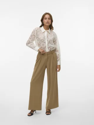 VERO MODA - VMKOVA LS SHIRT WVN cloud dancer - Gr. - M
