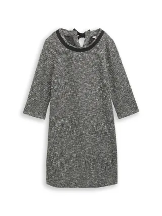 Tom Tailor - Bouclé Kleid mit Schleifen-Detail salt pepper boucle structure - Gr. - 36