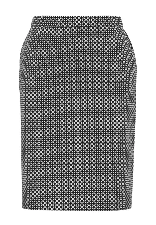 FRANK WALDER - Rock CASUAL im minimal Print schwarz/ecru - Gr. - 42