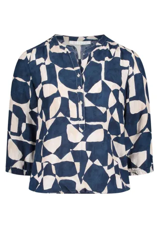 Betty & Co - Schlupfbluse dark blue/nature - Gr. - 46