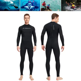 DIVE&SAIL UPF50+ Men's One Piece Long Sleeve Wetsuit UV Protection Soft Skin-Friendly Breathable Quick Dry Diving Suit S