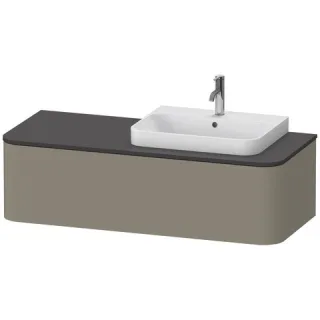 Duravit Happy D.2 Plus Konsolenwaschtischunterbau wandhängend Stein Grau Seidenmatt 1300x550x354 mm  HP4942R9292