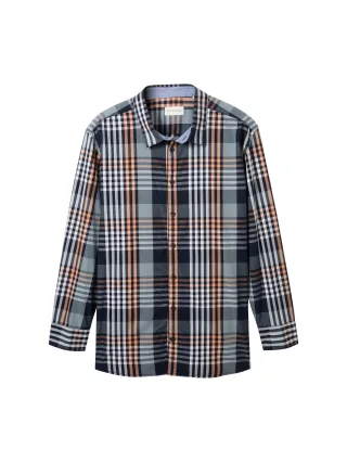 Tom Tailor - Plus Size - Hemd mit Karomuster navy orange mint big check - Gr. - 5XL