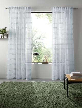 OTTO home Gardine "Sirii" Multifunktionsband 1 Stk. tlg. Halbtransparent, angenehme Haptik, mit Querstreifen, modern