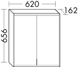 Burgbad Spiegelschrank YSO PG2 HGL 656x620x162 Nussbaum Cognac, SPSB060F2321 SPSB060F2321
