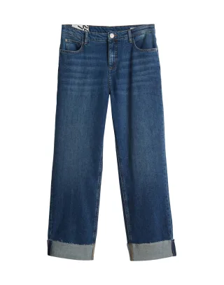 Opus - Boyfriend Jeans - Lani turn up blau - Gr. - 34/L26