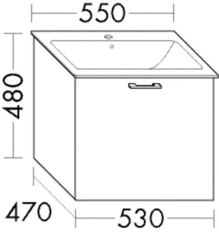 Burgbad Waschtischunterschrank Sys30 PG1 Aqua 480x530x470 Eiche Dekor Flanelle, WWCP053F2239 WWCP053F2239