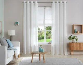 OTTO home Gardine "Fiete" Ösen 1 Stk. tlg. Leinen Optik, monochrom, basic, pflegeleicht, verschiedene Größen