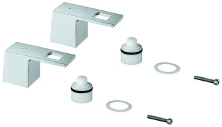 GROHE Griffpaar 48321 für Eurocube 3-L-WT-Batterie Mark. blau/rot chrom, 48321000 48321000