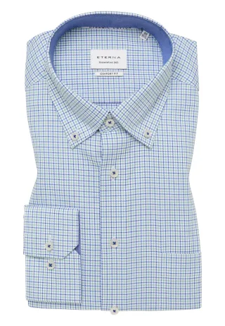 ETERNA - Hemd Twill Langarm grün - Gr. - 43/Langarm - 65cm