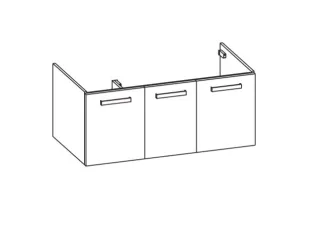 Artiqua 411 Waschtischunterschrank für Vero Air 235012 Eiche Weiß quer NB, 411-WU3T-D81-7185-440 411-WU3T-D81-7185-440