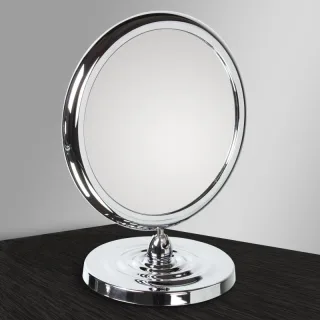 Koh-i-Noor Vergrößerungsspiegel Doppelseitiger Standspiegel mit Fuß Goccia, 385KK-3, Chrom 385KK-3