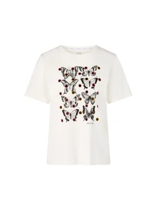 Marc Cain Collections - Bedrucktes T-Shirt Rethink Together off-white - Gr. - 44
