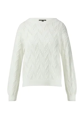 comma - Strickpullover weiß - Gr. - 42