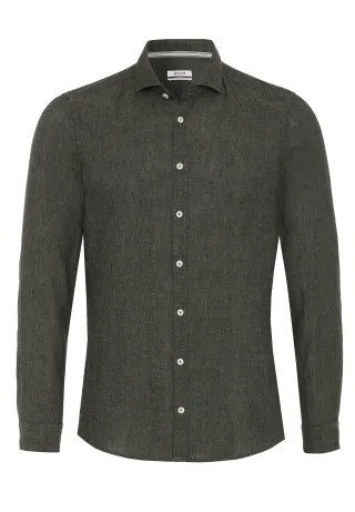 pure - PURE- Casual Hemd Langarm grün - Gr. - S
