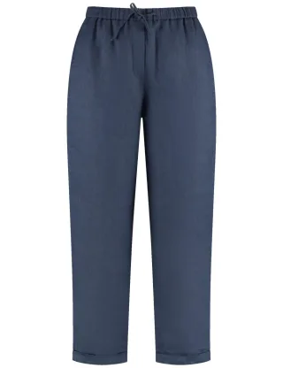 GERRY WEBER Collection - 7/8 Schlupfhose aus Leinen blau - Gr. - 40
