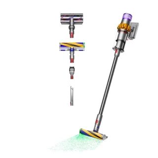 DYSON Akku-Hand-und Stielstaubsauger "Dyson V15 Detect Absolute Nickel/Gelb" 240 Airwatt Saugkraft, Stauberkennungssensor
