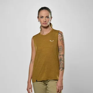 SALEWA - Eagle Minilogo Merino Tanktop Damen - Beige (Gr.40)